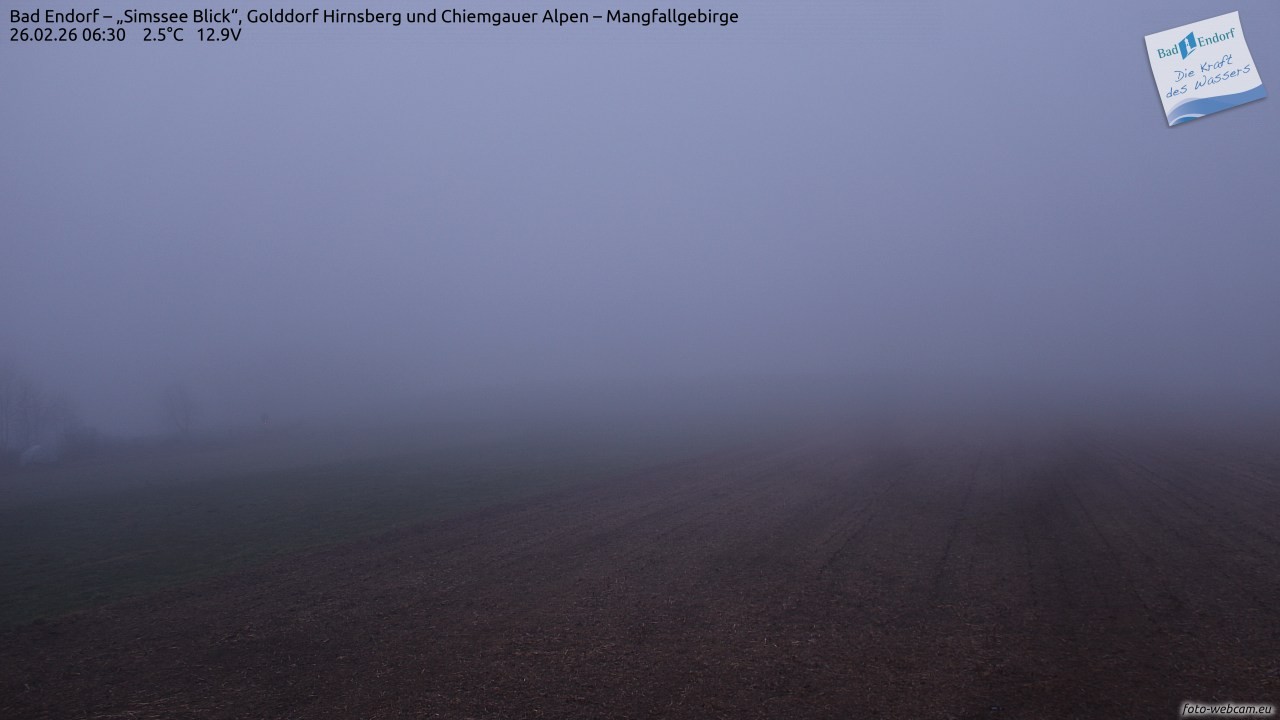 Archived image Webcam Bad Endorf - Simssee - View to Wendelstein