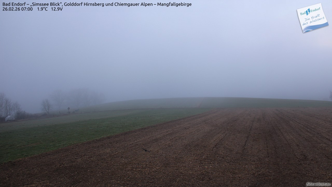 Archived image Webcam Bad Endorf - Simssee - View to Wendelstein