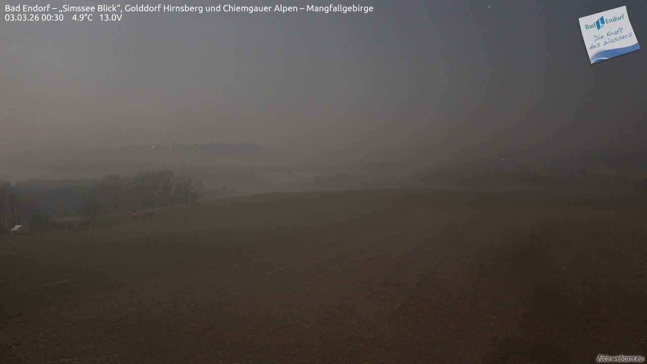 Archiv Foto Webcam Bad Endorf - Blick über den Simssee auf Wendelstein