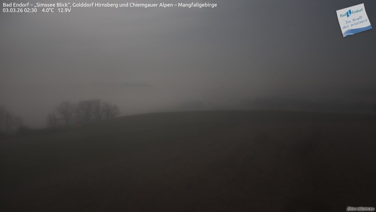 Archiv Foto Webcam Bad Endorf - Blick über den Simssee auf Wendelstein