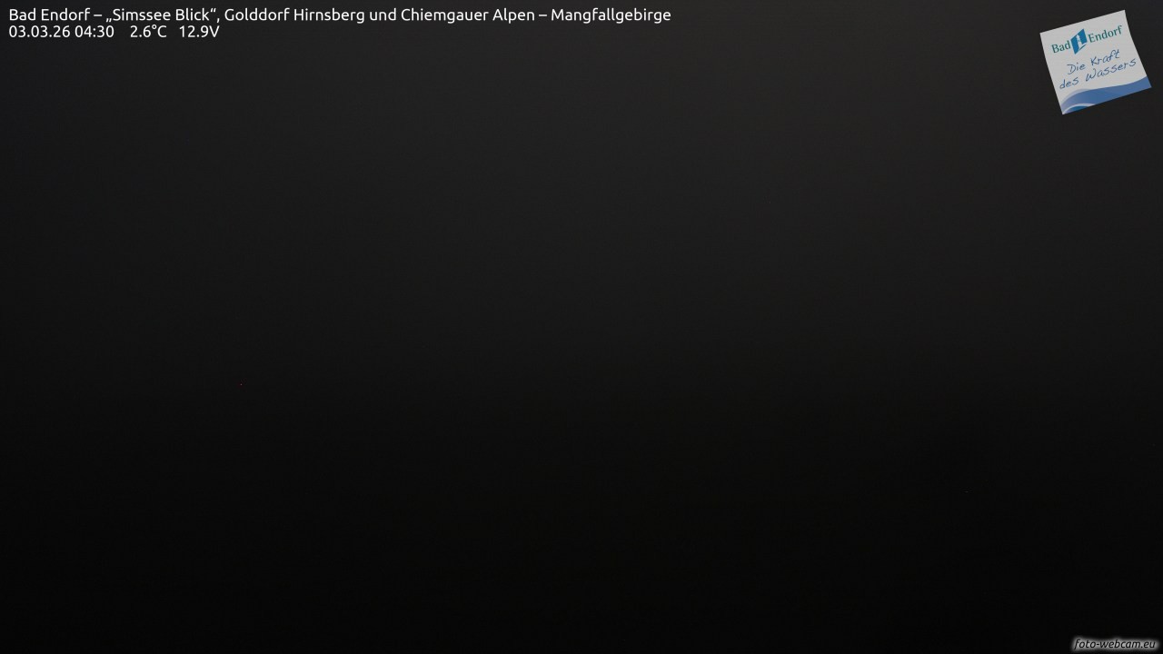 Archiv Foto Webcam Bad Endorf - Blick über den Simssee auf Wendelstein