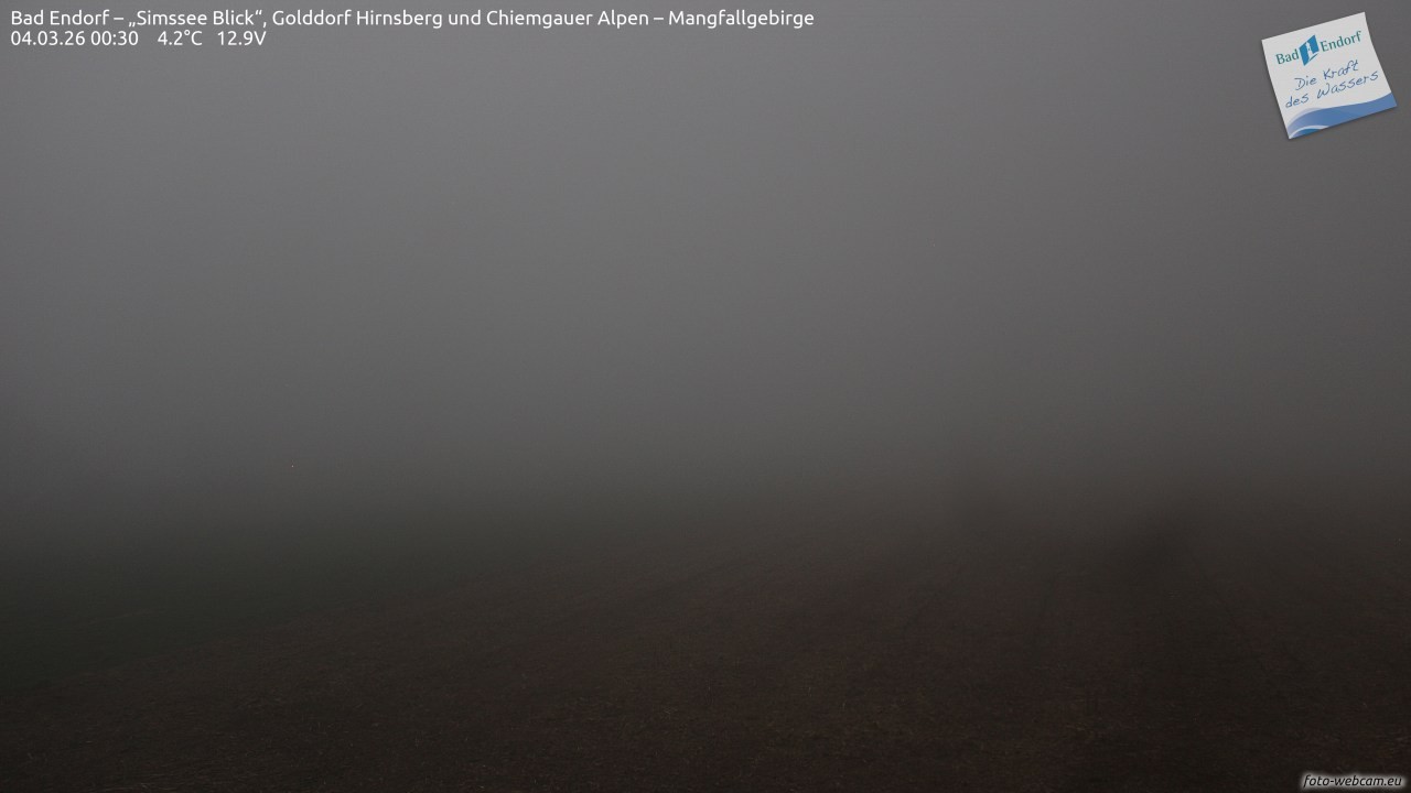 Archiv Foto Webcam Bad Endorf - Blick über den Simssee auf Wendelstein