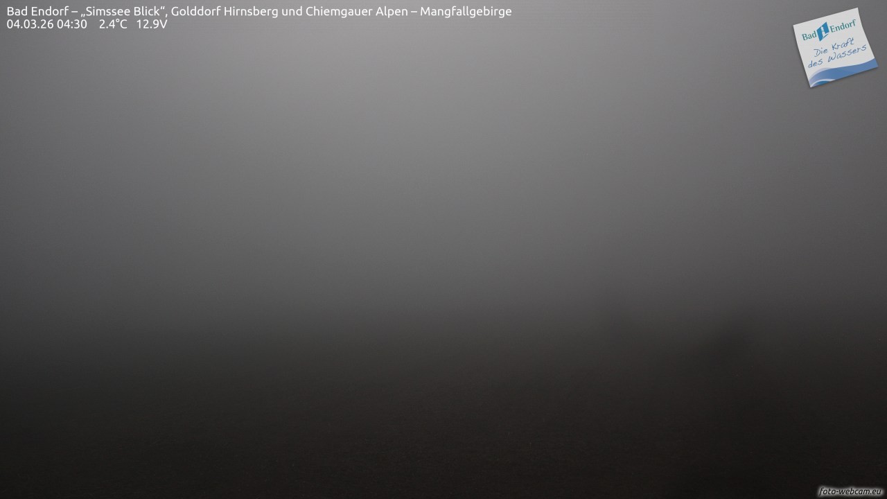 Archiv Foto Webcam Bad Endorf - Blick über den Simssee auf Wendelstein