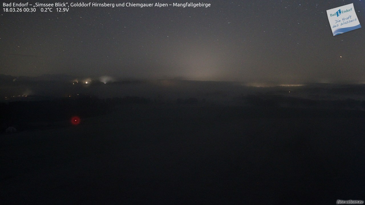Archiv Foto Webcam Bad Endorf - Blick über den Simssee auf Wendelstein