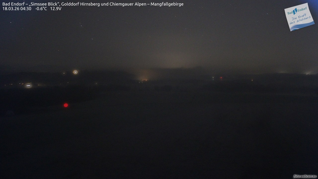 Archiv Foto Webcam Bad Endorf - Blick über den Simssee auf Wendelstein