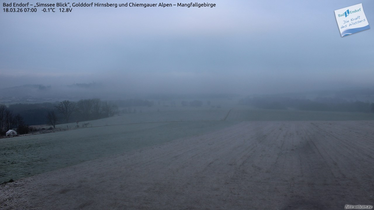 Archiv Foto Webcam Bad Endorf - Blick über den Simssee auf Wendelstein