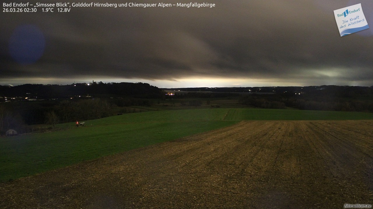 Archiv Foto Webcam Bad Endorf - Blick über den Simssee auf Wendelstein