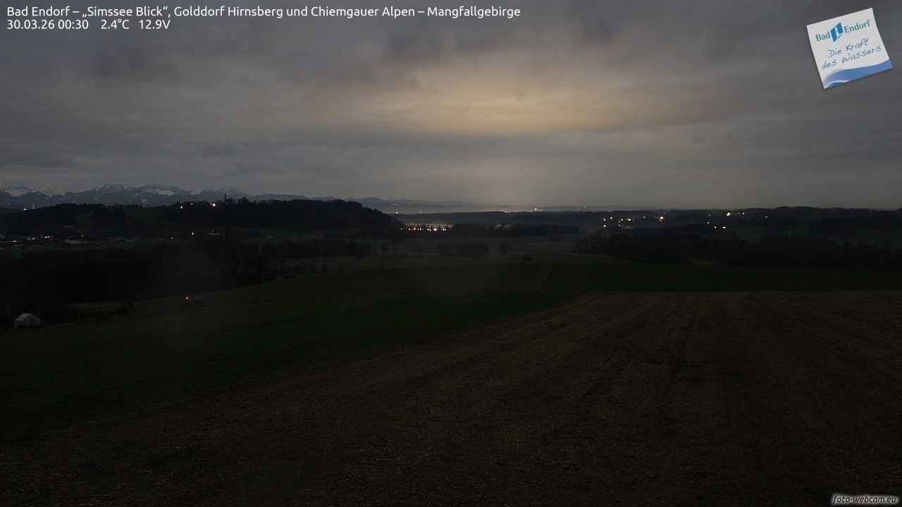 Archiv Foto Webcam Bad Endorf - Blick über den Simssee auf Wendelstein