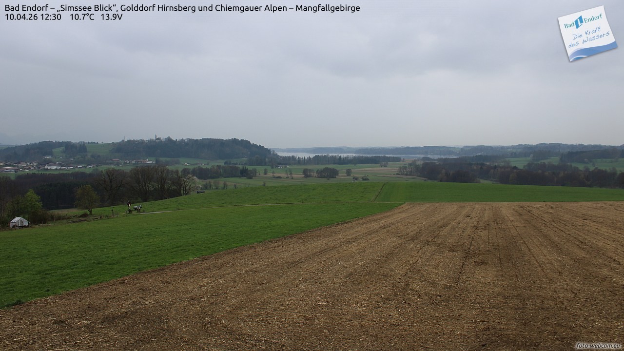 Archiv Foto Webcam Bad Endorf - Blick über den Simssee auf Wendelstein