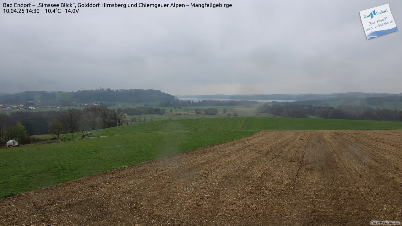 Archiv Foto Webcam Bad Endorf - Blick über den Simssee auf Wendelstein