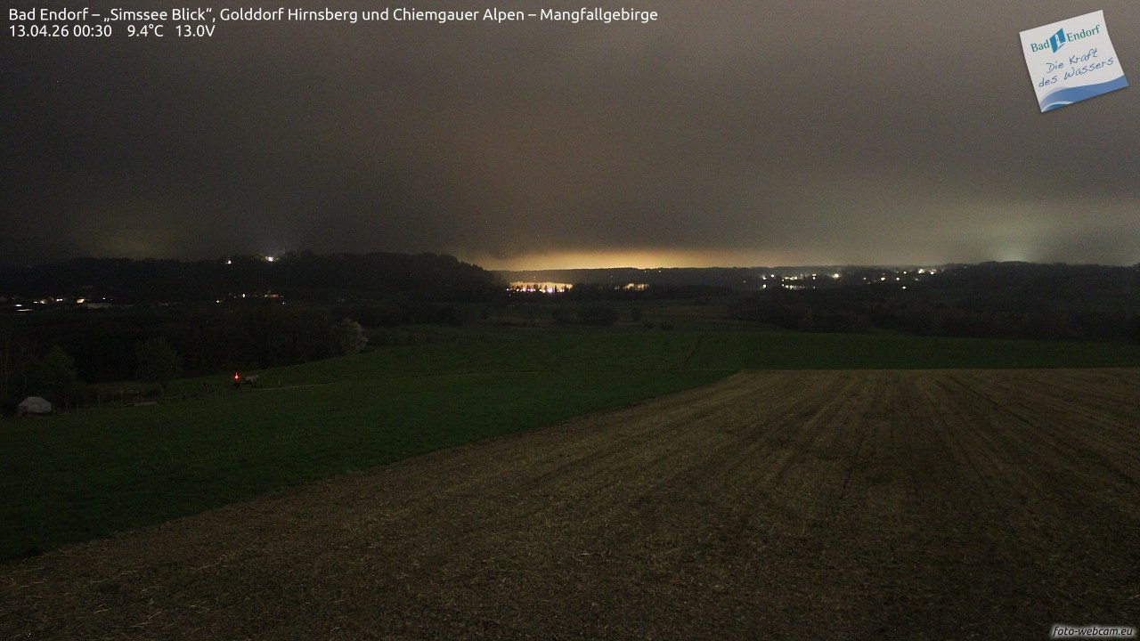 Archived image Webcam Bad Endorf - Simssee - View to Wendelstein