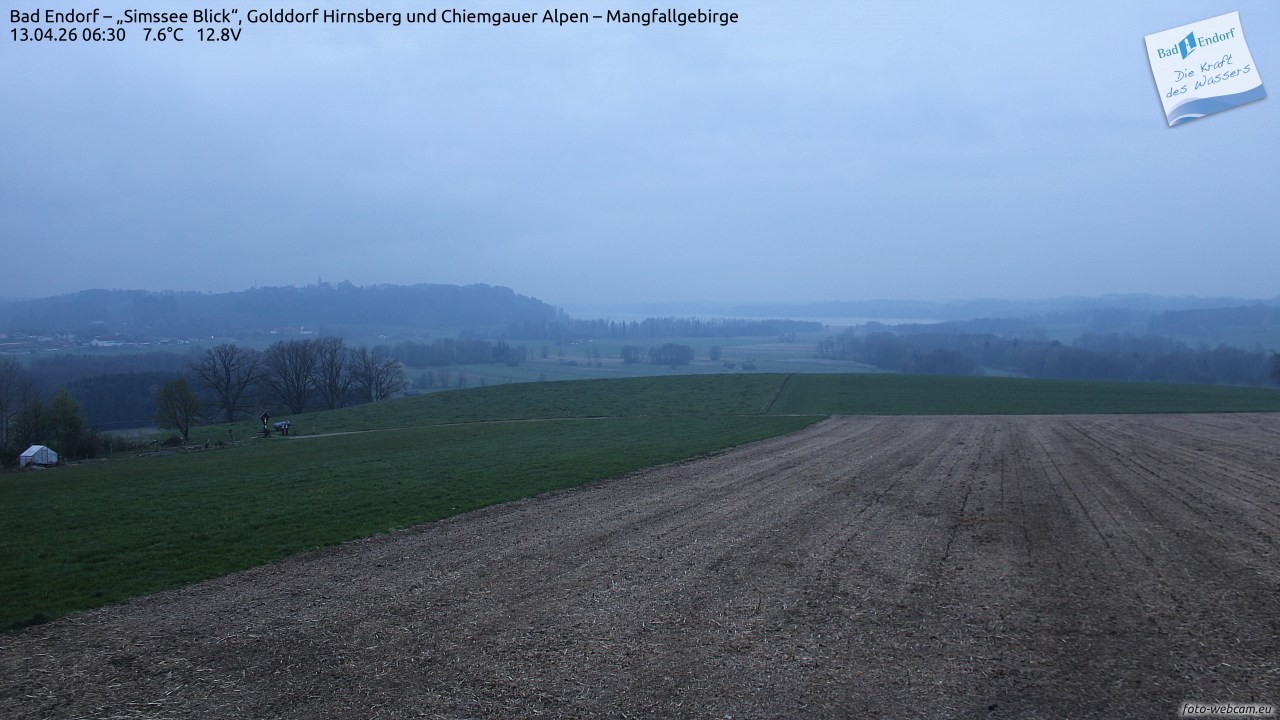 Archived image Webcam Bad Endorf - Simssee - View to Wendelstein