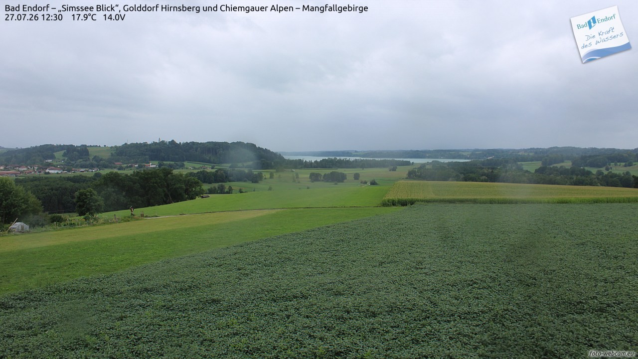 Archived image Webcam Bad Endorf - Simssee - View to Wendelstein