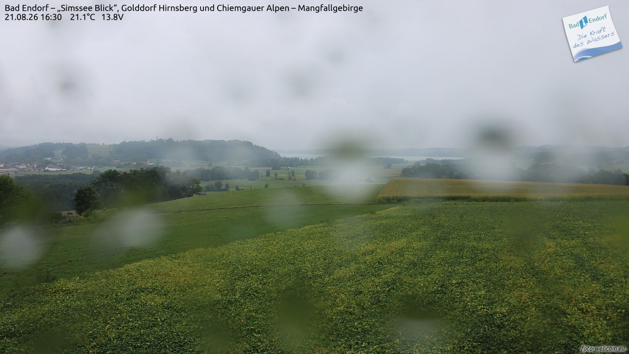 Archived image Webcam Bad Endorf - Simssee - View to Wendelstein