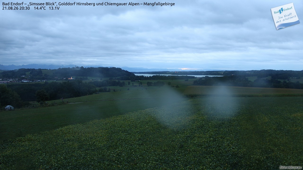 Archived image Webcam Bad Endorf - Simssee - View to Wendelstein