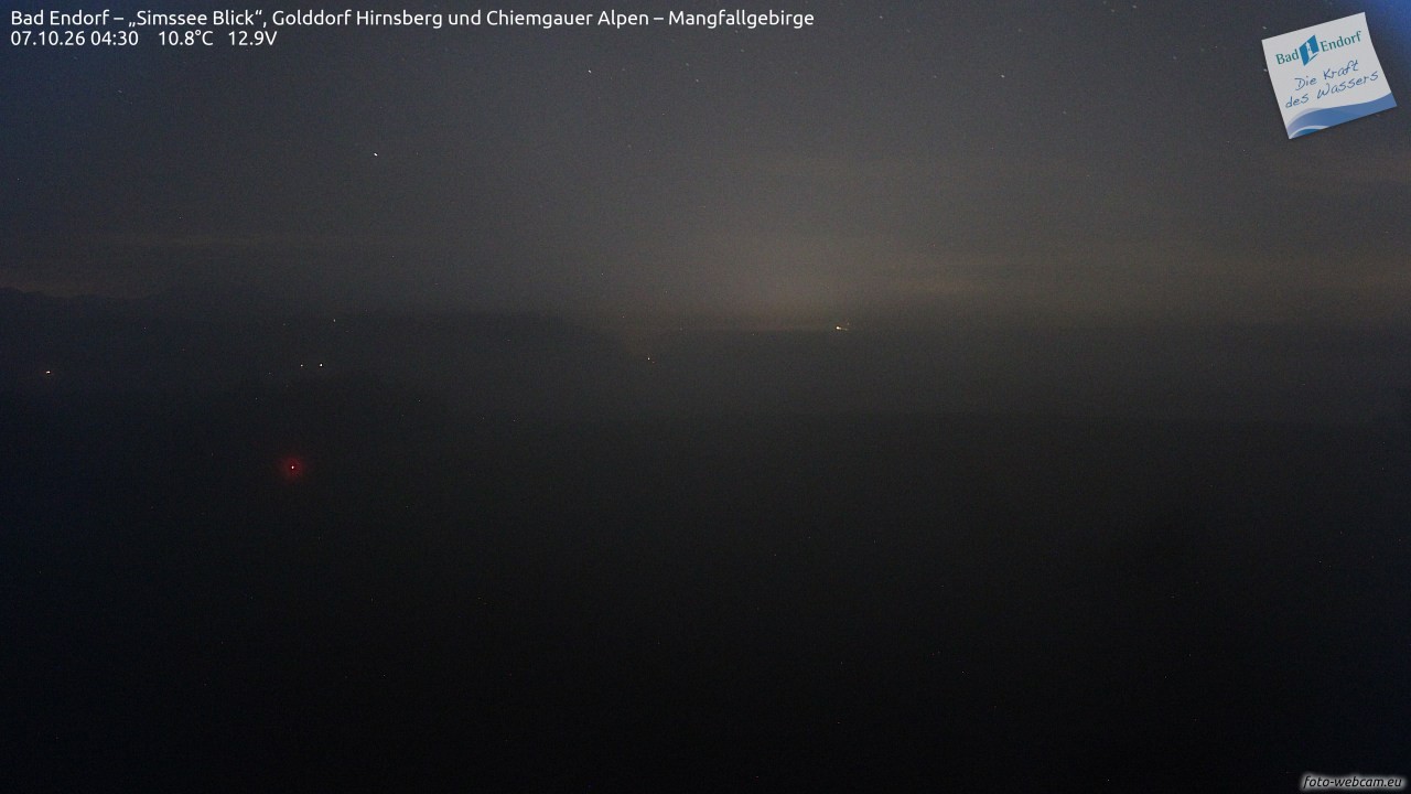 Archived image Webcam Bad Endorf - Simssee - View to Wendelstein