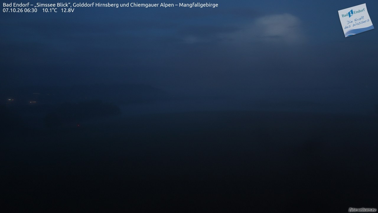 Archived image Webcam Bad Endorf - Simssee - View to Wendelstein