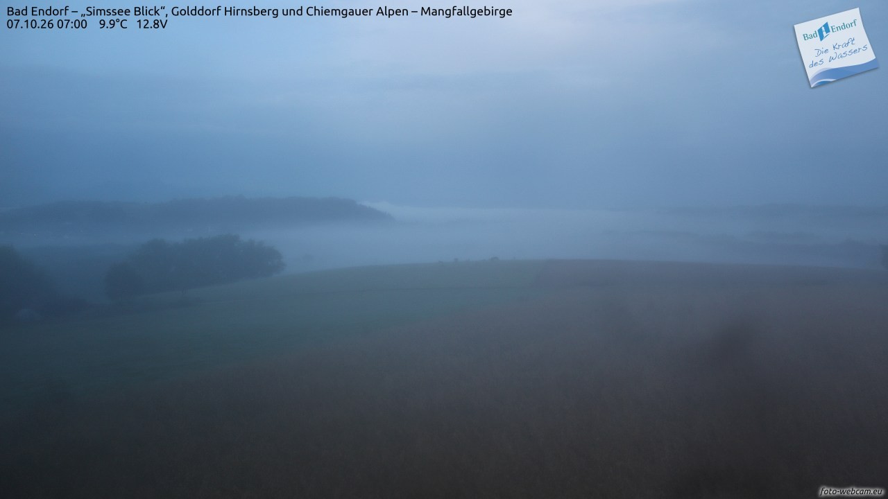Archived image Webcam Bad Endorf - Simssee - View to Wendelstein