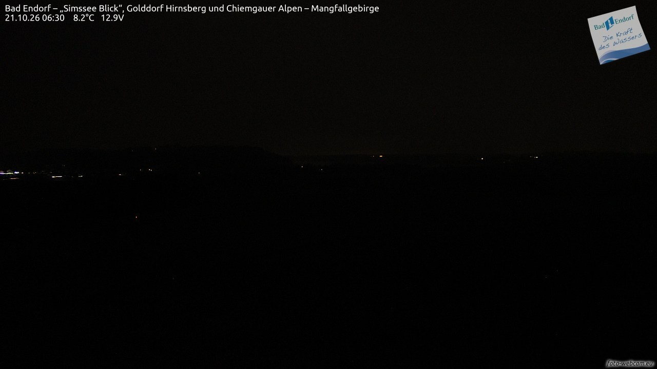 Archived image Webcam Bad Endorf - Simssee - View to Wendelstein