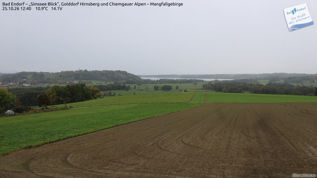 Archived image Webcam Bad Endorf - Simssee - View to Wendelstein