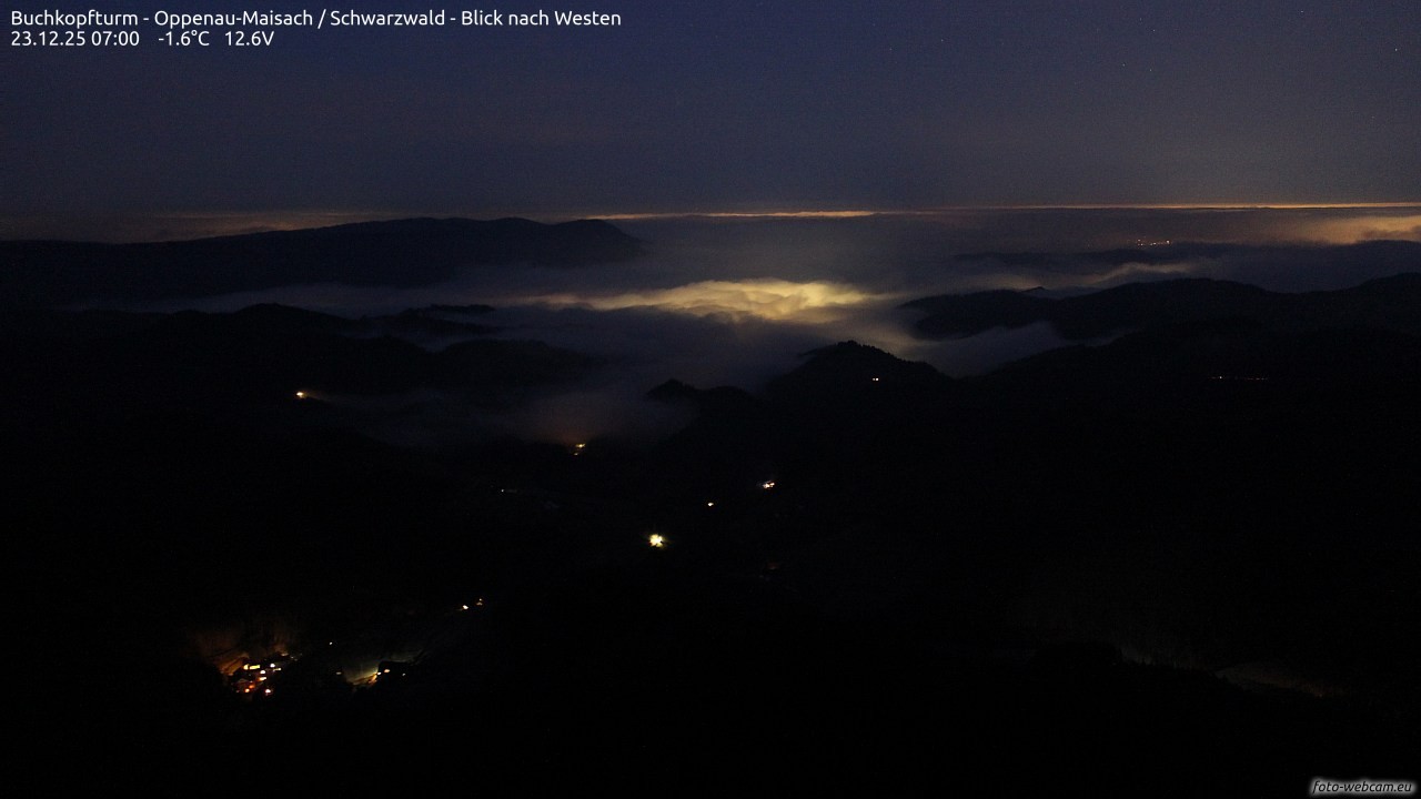 Archiv Foto Webcam Buchkopfturm - Oppenau-Maisach/Schwarzwald - Blick nach Westen