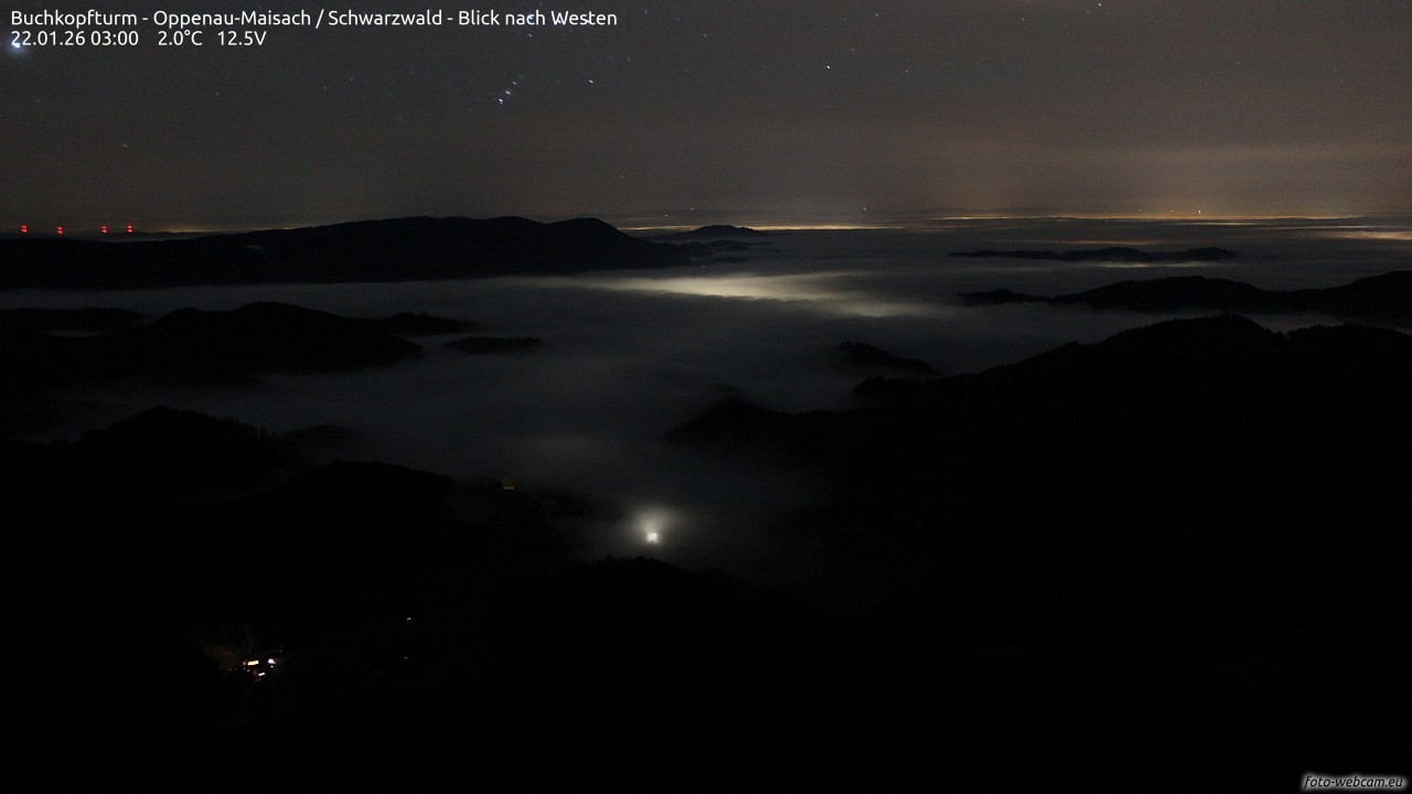 Archiv Foto Webcam Buchkopfturm - Oppenau-Maisach/Schwarzwald - Blick nach Westen