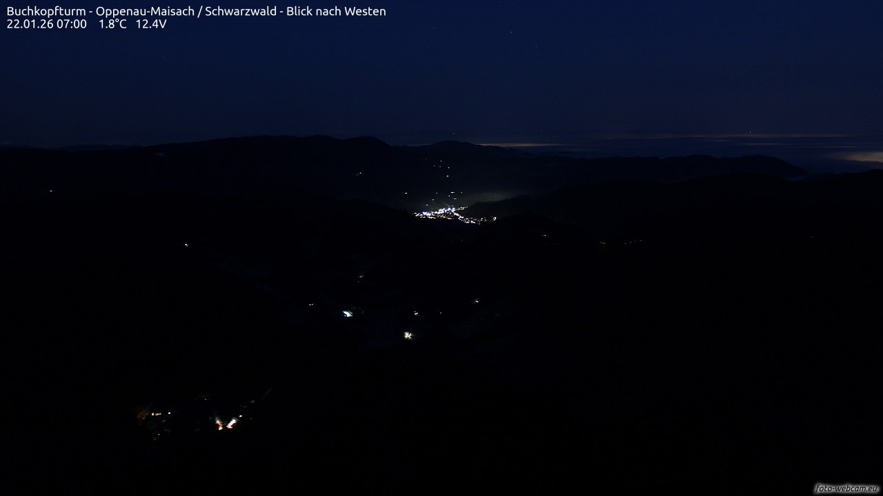 Archiv Foto Webcam Buchkopfturm - Oppenau-Maisach/Schwarzwald - Blick nach Westen