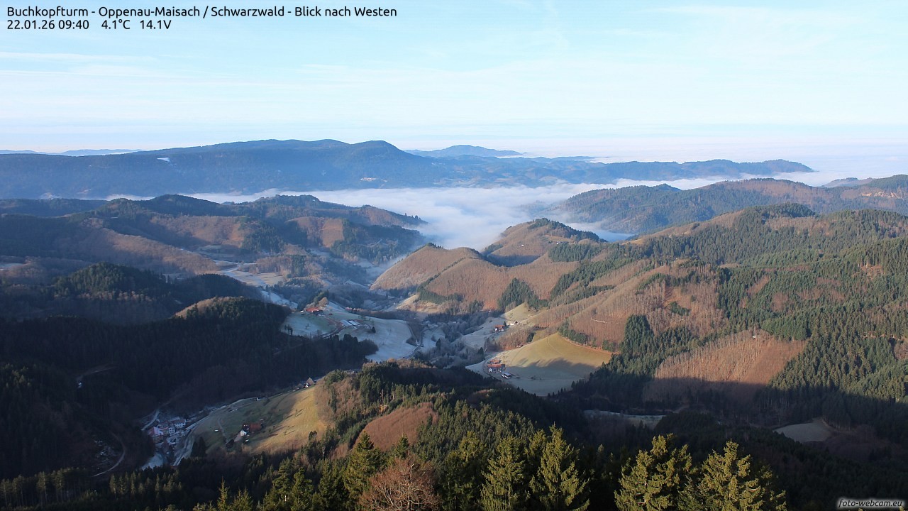 Archiv Foto Webcam Buchkopfturm - Oppenau-Maisach/Schwarzwald - Blick nach Westen