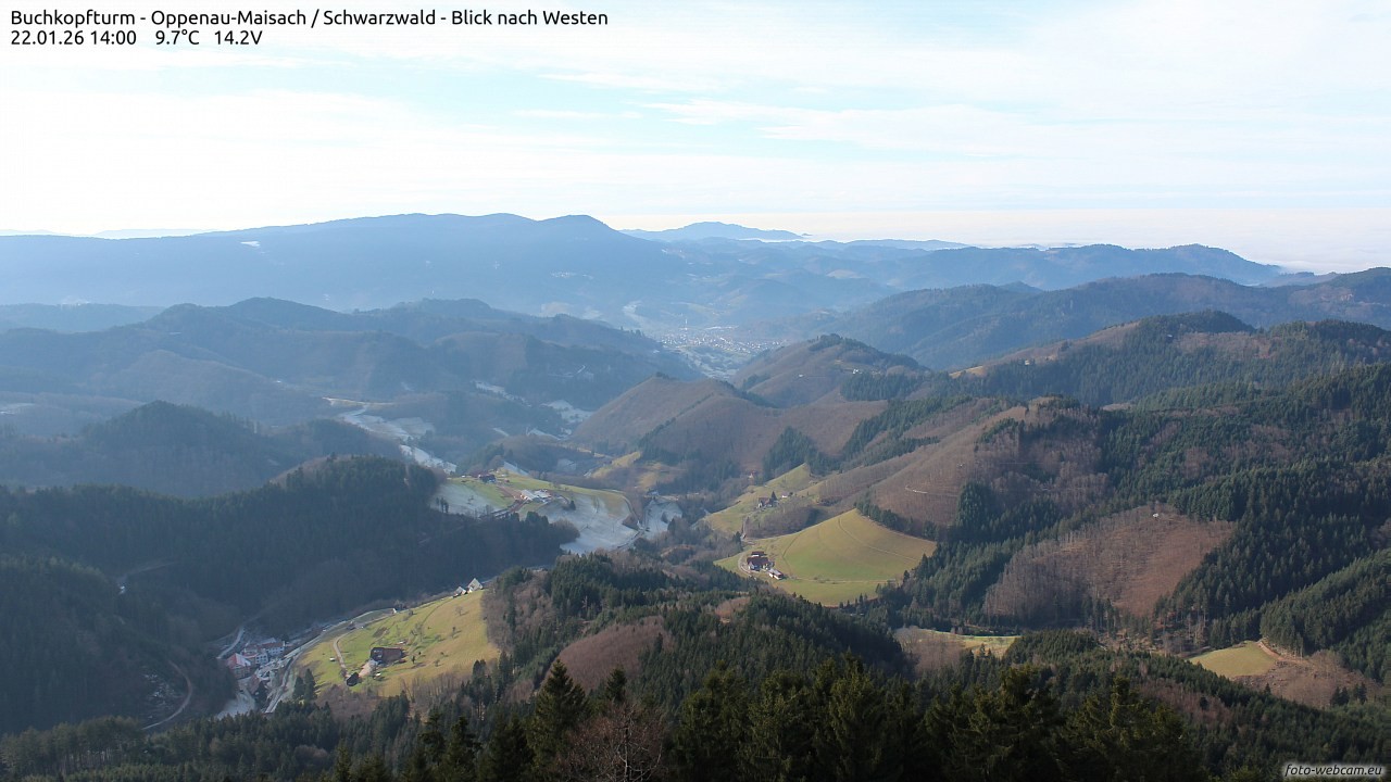 Archiv Foto Webcam Buchkopfturm - Oppenau-Maisach/Schwarzwald - Blick nach Westen