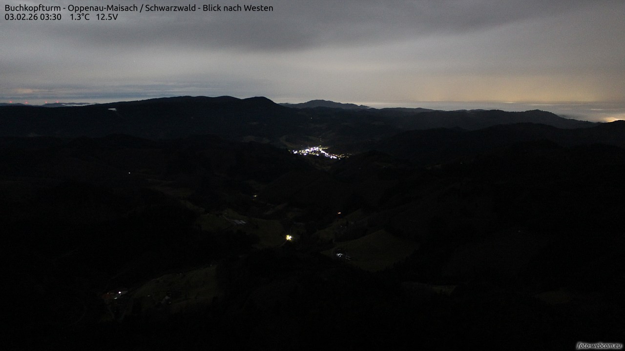 Archiv Foto Webcam Buchkopfturm - Oppenau-Maisach/Schwarzwald - Blick nach Westen