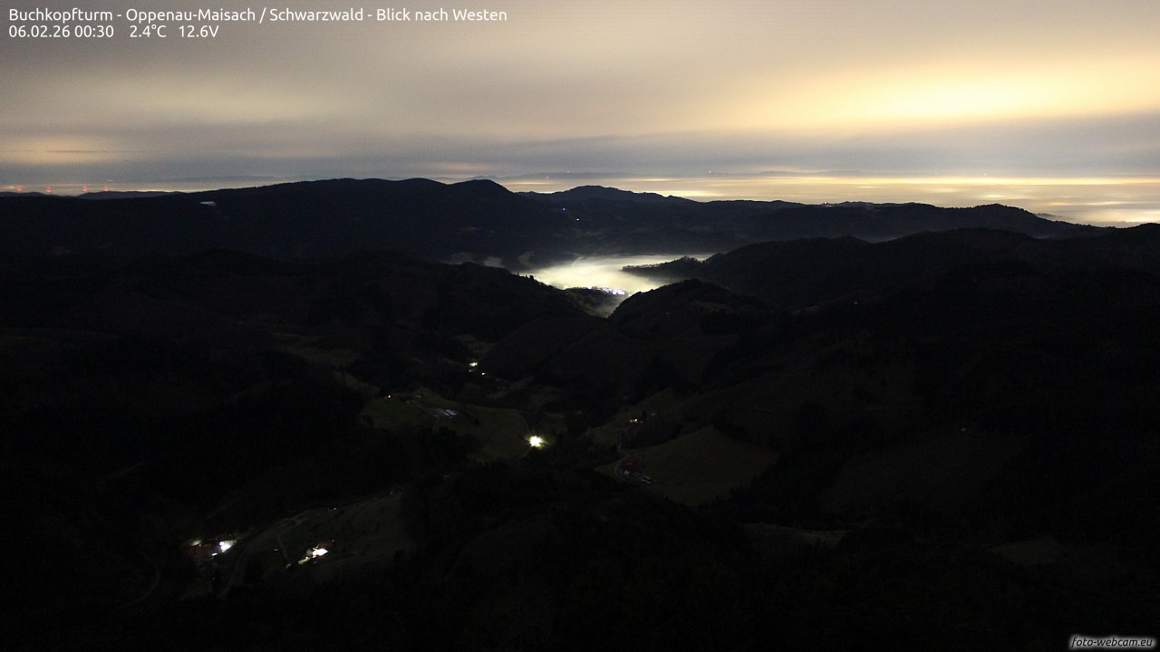 Archiv Foto Webcam Buchkopfturm - Oppenau-Maisach/Schwarzwald - Blick nach Westen