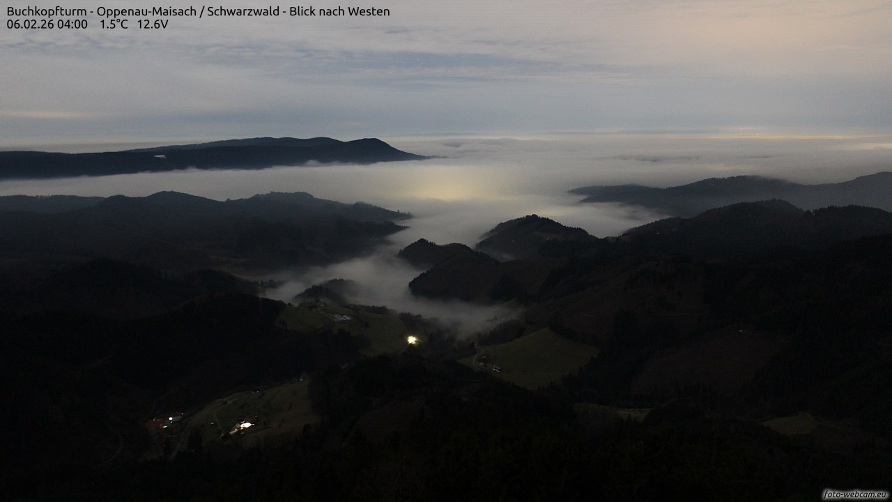Archiv Foto Webcam Buchkopfturm - Oppenau-Maisach/Schwarzwald - Blick nach Westen