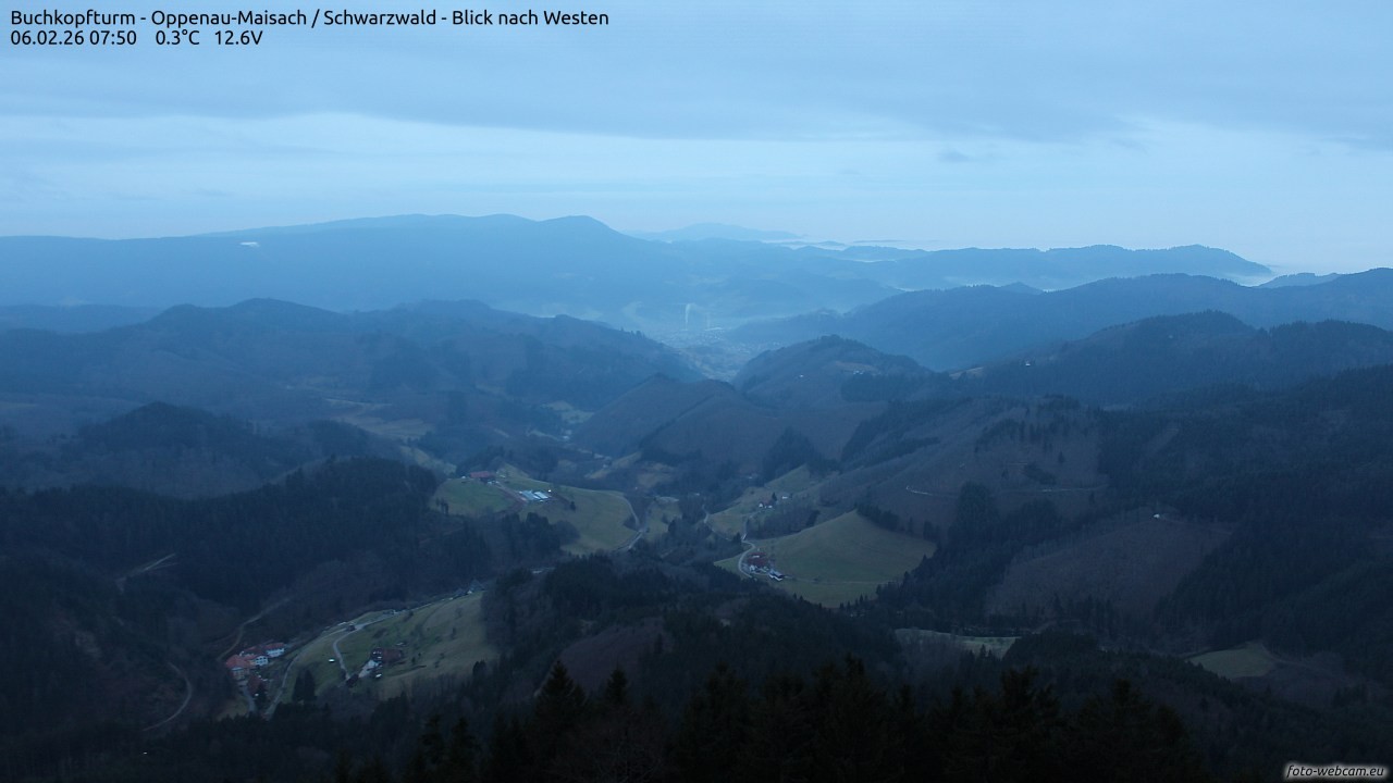 Archiv Foto Webcam Buchkopfturm - Oppenau-Maisach/Schwarzwald - Blick nach Westen