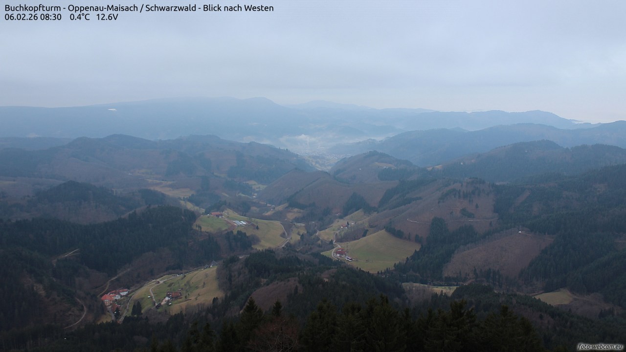 Archiv Foto Webcam Buchkopfturm - Oppenau-Maisach/Schwarzwald - Blick nach Westen