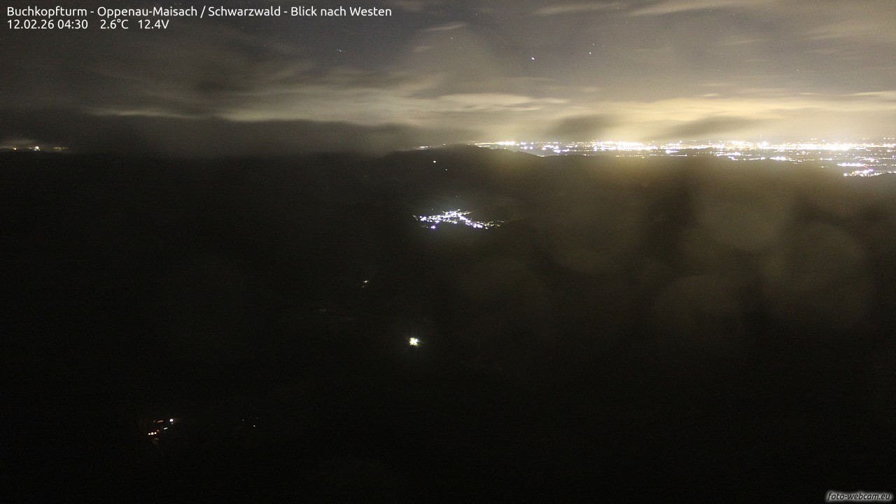 Archiv Foto Webcam Buchkopfturm - Oppenau-Maisach/Schwarzwald - Blick nach Westen