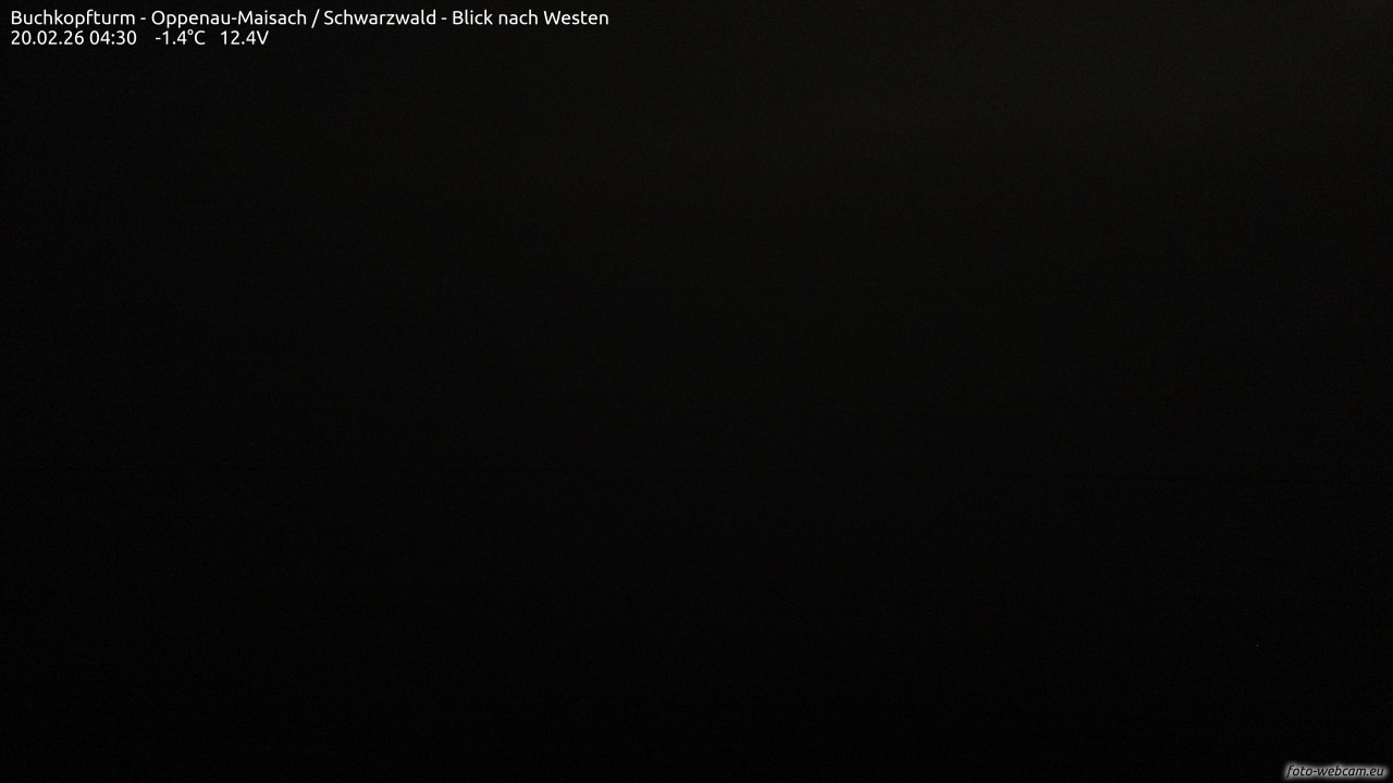 Archived image Webcam Buchkopfturm - Oppenau-Maisach/Black Forest - View to the West
