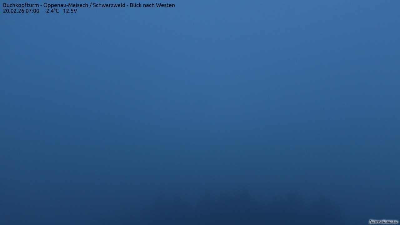Archived image Webcam Buchkopfturm - Oppenau-Maisach/Black Forest - View to the West