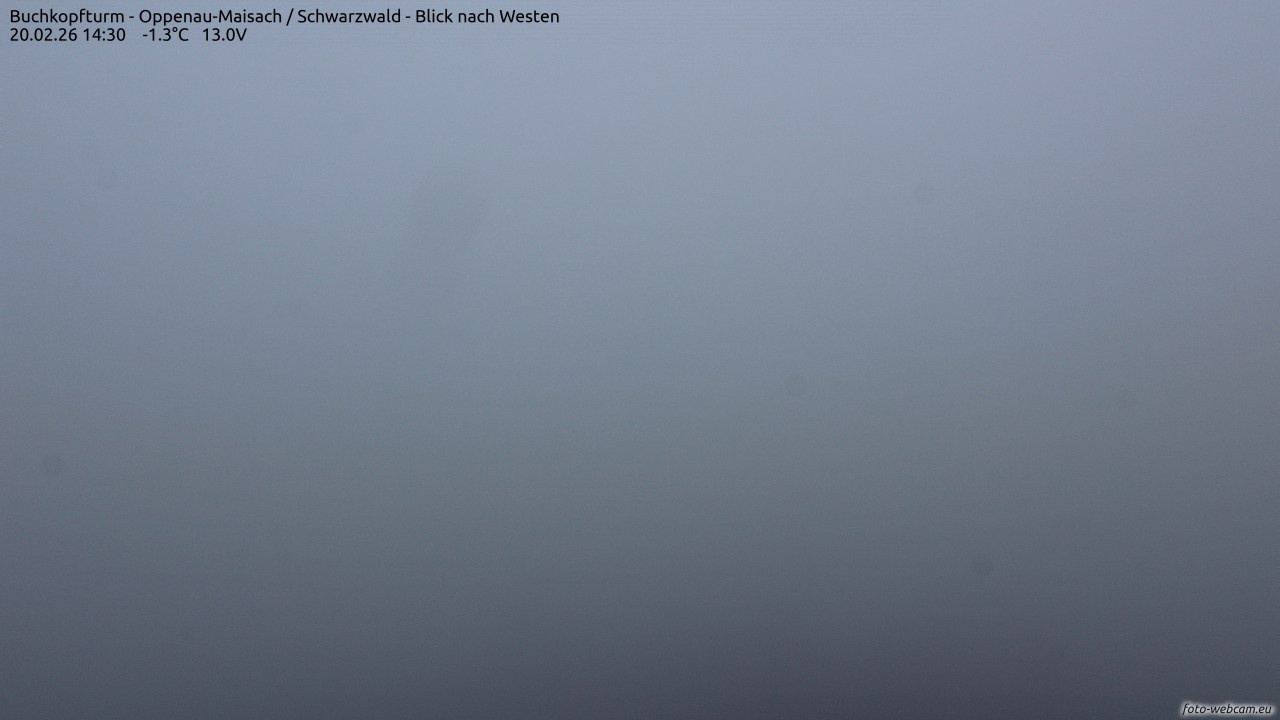 Archived image Webcam Buchkopfturm - Oppenau-Maisach/Black Forest - View to the West