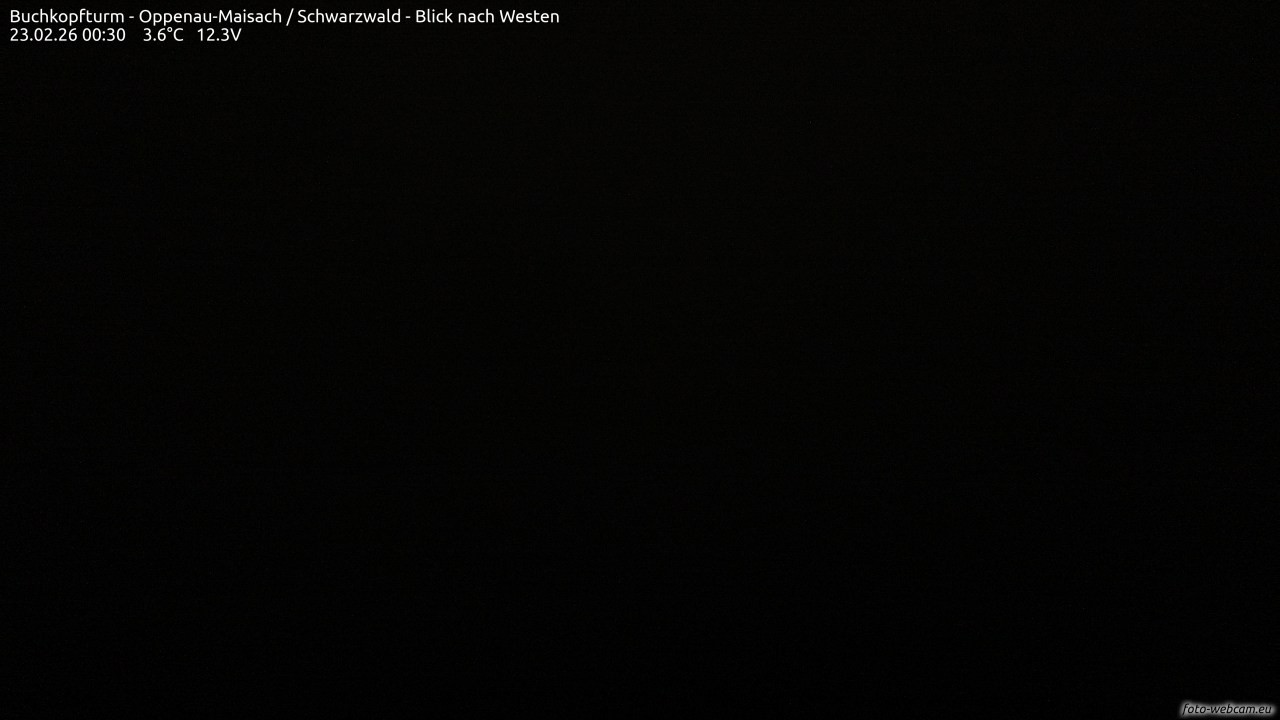 Archived image Webcam Buchkopfturm - Oppenau-Maisach/Black Forest - View to the West
