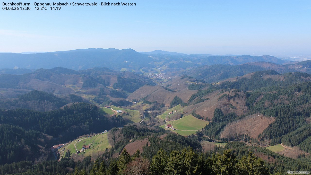 Archiv Foto Webcam Buchkopfturm - Oppenau-Maisach/Schwarzwald - Blick nach Westen