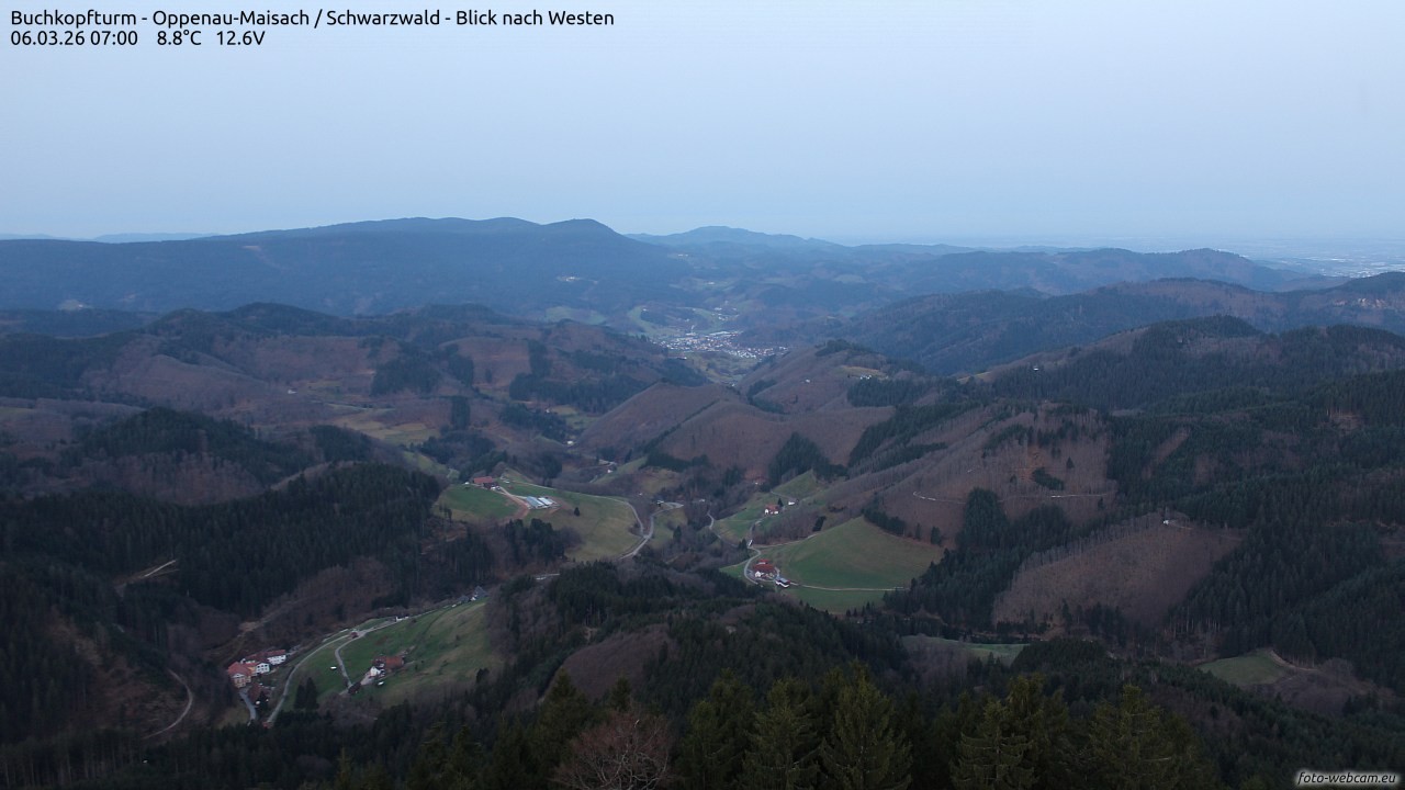 Archiv Foto Webcam Buchkopfturm - Oppenau-Maisach/Schwarzwald - Blick nach Westen
