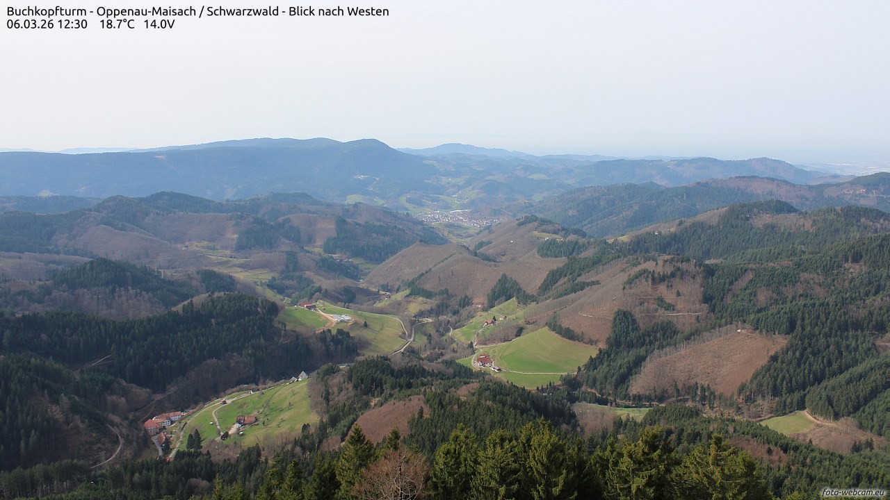 Archiv Foto Webcam Buchkopfturm - Oppenau-Maisach/Schwarzwald - Blick nach Westen