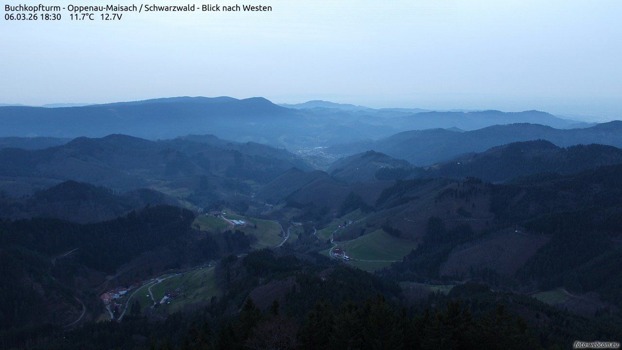 Archiv Foto Webcam Buchkopfturm - Oppenau-Maisach/Schwarzwald - Blick nach Westen