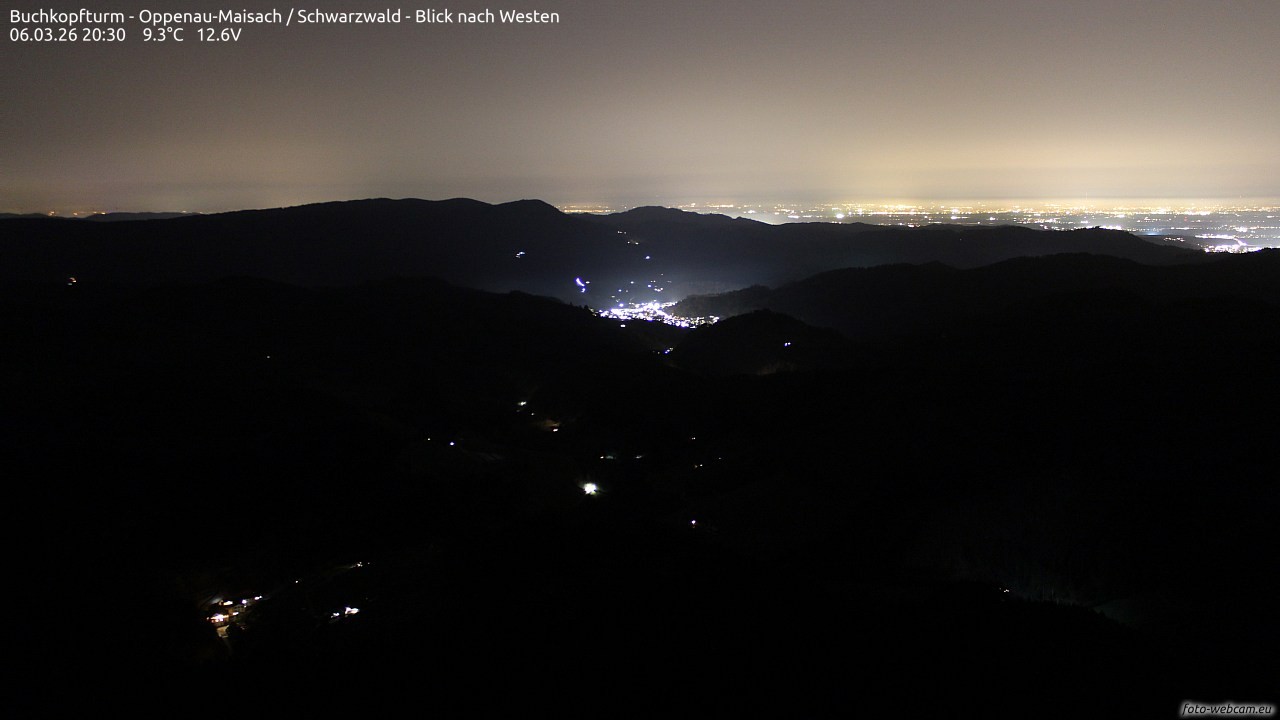 Archiv Foto Webcam Buchkopfturm - Oppenau-Maisach/Schwarzwald - Blick nach Westen