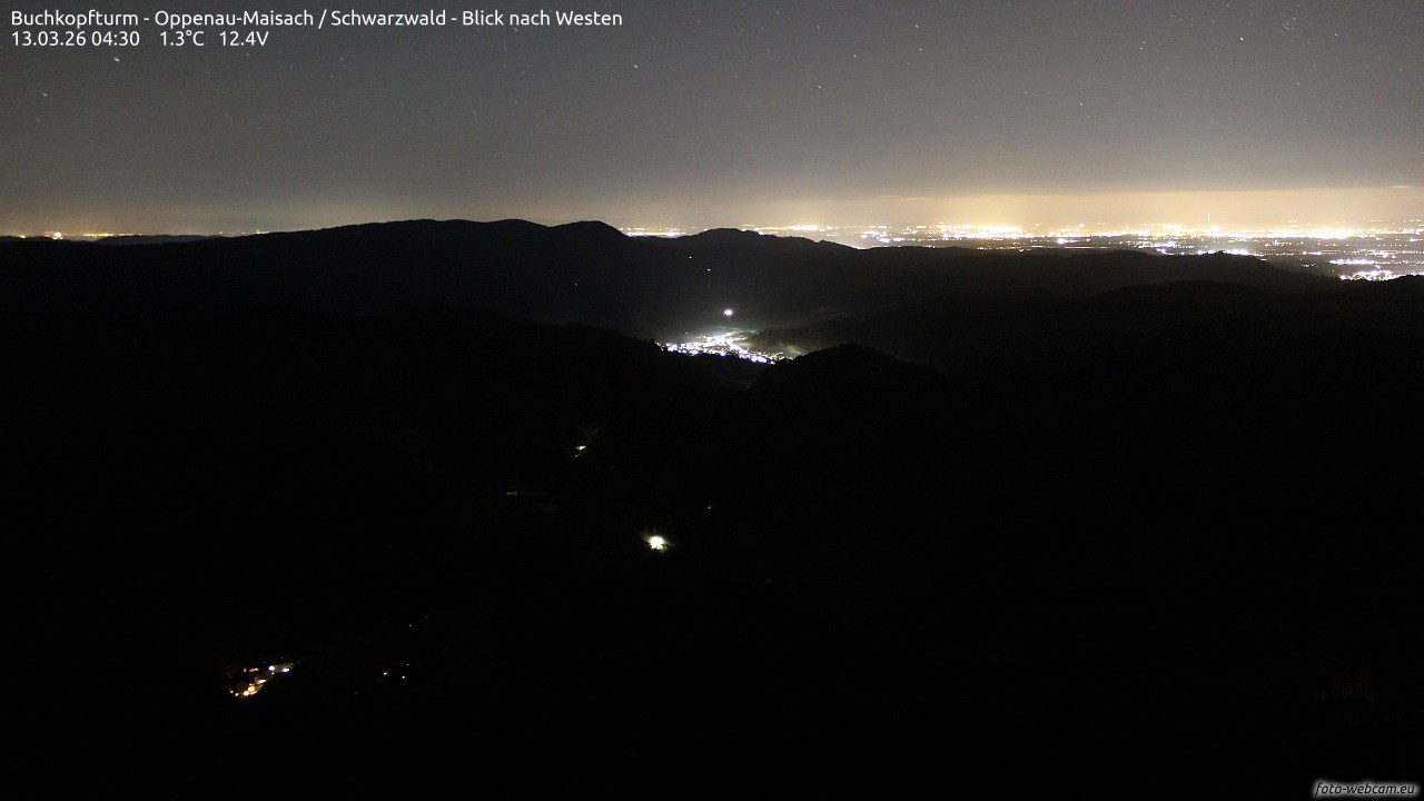 Archiv Foto Webcam Buchkopfturm - Oppenau-Maisach/Schwarzwald - Blick nach Westen