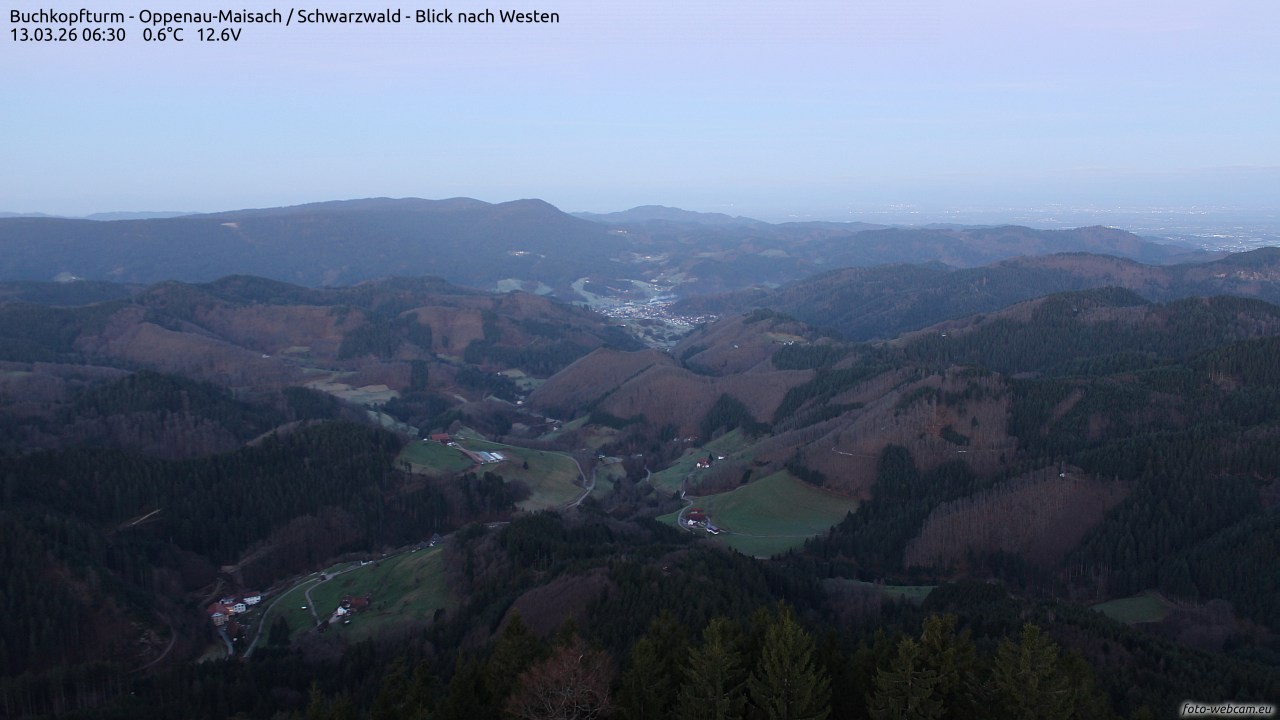 Archiv Foto Webcam Buchkopfturm - Oppenau-Maisach/Schwarzwald - Blick nach Westen