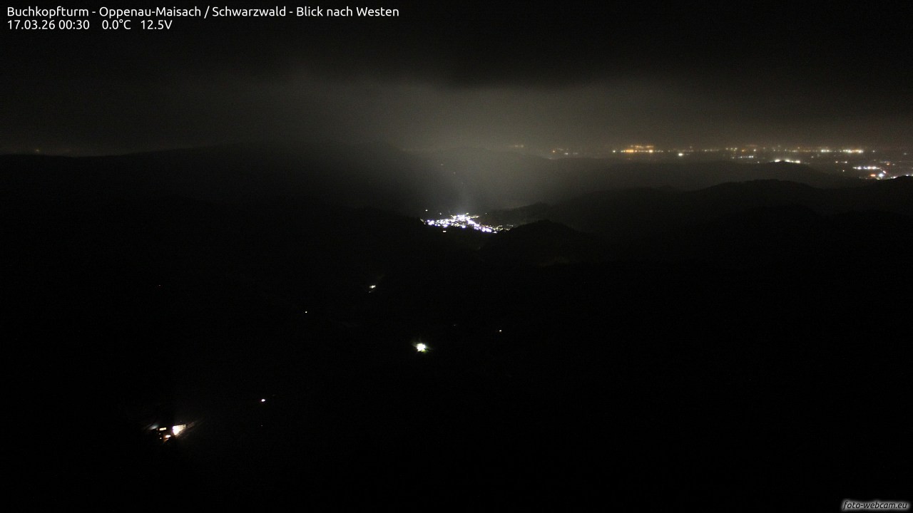 Archiv Foto Webcam Buchkopfturm - Oppenau-Maisach/Schwarzwald - Blick nach Westen