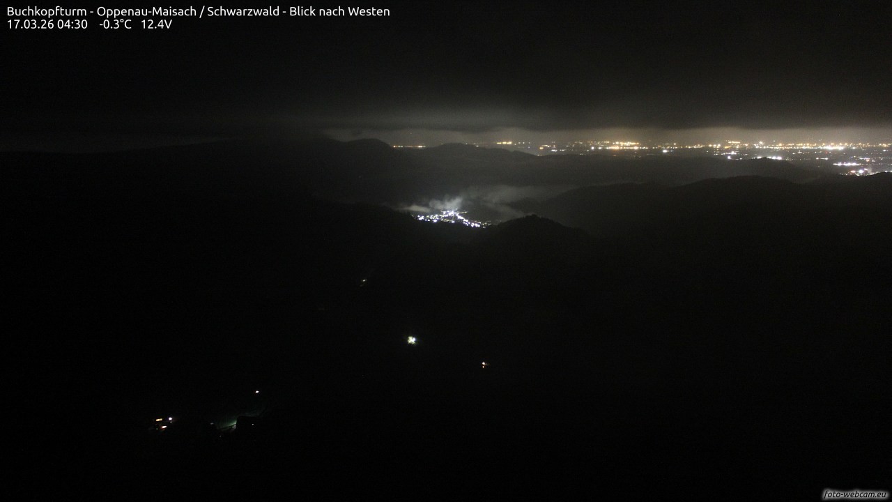 Archiv Foto Webcam Buchkopfturm - Oppenau-Maisach/Schwarzwald - Blick nach Westen