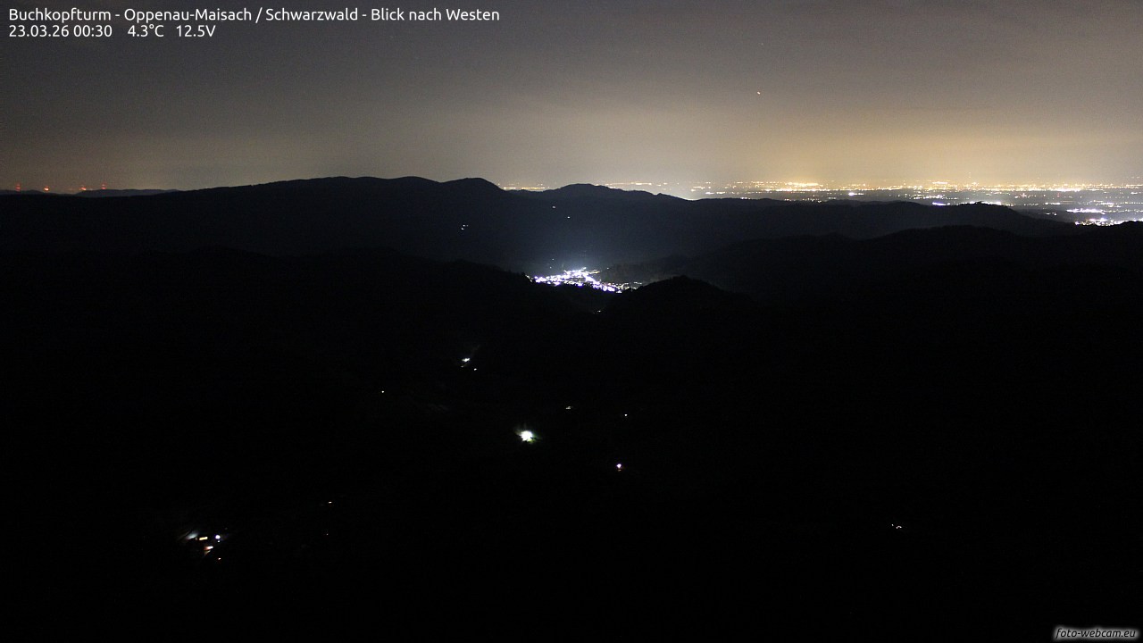 Archiv Foto Webcam Buchkopfturm - Oppenau-Maisach/Schwarzwald - Blick nach Westen