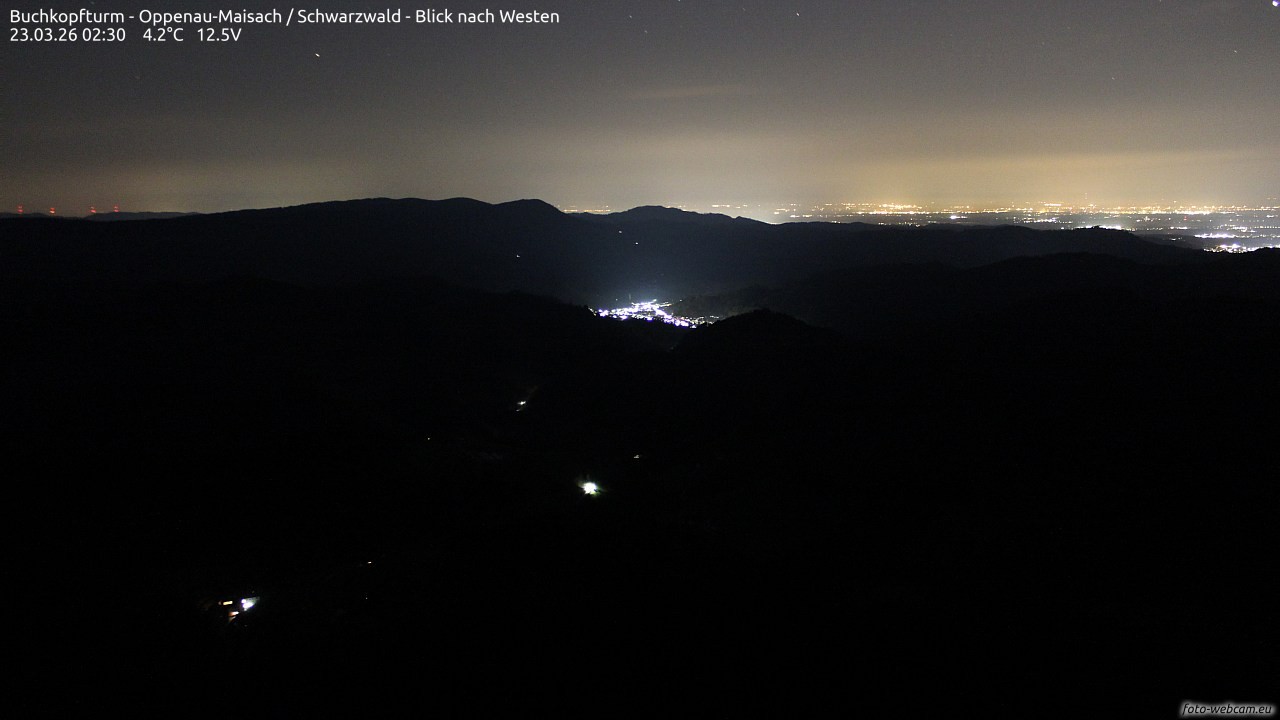 Archiv Foto Webcam Buchkopfturm - Oppenau-Maisach/Schwarzwald - Blick nach Westen